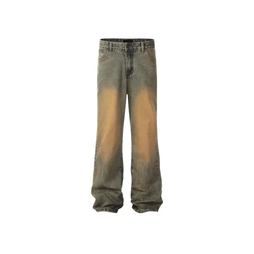 MT99 Винтажные синие унисекс джинсы