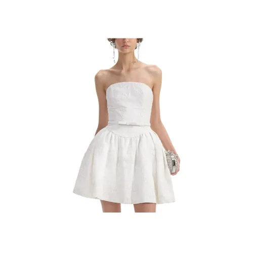 Self Портрет Без рукавов Платье Женское Цвет Слоновая кость