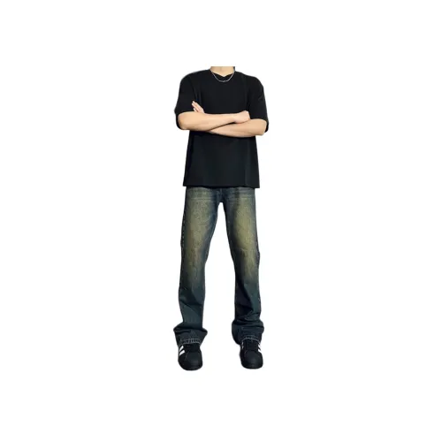 DUATOGE Винтажные синие мужские джинсы