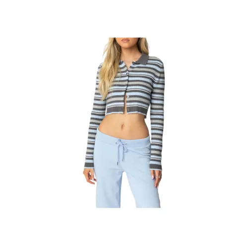 Edikted Giulia Stripey Ribbed KNIT Топ Crop Top Женский