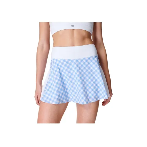 Sweaty Betty Спортивные шорты Женские Синий Подкладочная ткань с Мини Клетка и Принт