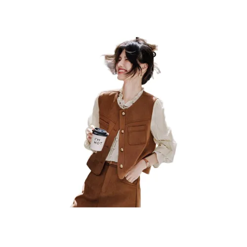 SHANGJING Карамель Женские Жилеты