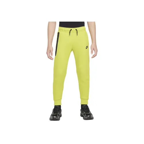 Детские Nike Вязаные Тренировочные Штаны Sportswear Tech Fleece Big Детские Мальчики Штаны Желтые
