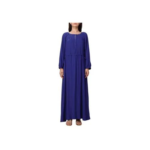MALIPARMI Blue Женские Длинные Платья с Рукавами