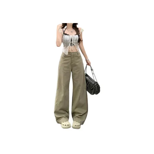 OMOIDAS Хаки Женские Джинсы