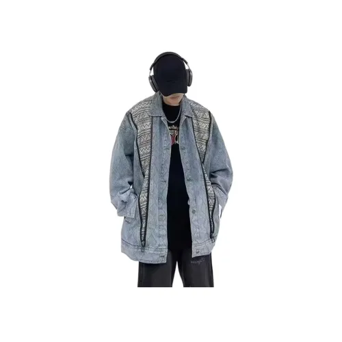 KAIZZGAO Синий Мужской Джинсовые Куртки