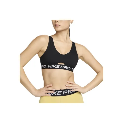 Nike Pro INDY Plunge Спортивное белье Женское Черный Белый