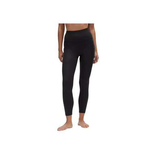 Lululemon Align™ Nulu™ Yoga Брюки 25" Женские Золотой С estamped печать черный Luxe SHINE фольга с принтом черный