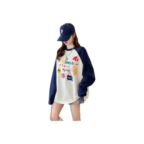 Mu Xiao Xin Синий Женский Свитшот