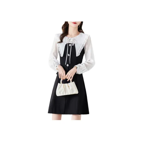 TERRE BLEUE Длинное платье с длинными рукавами женское белое