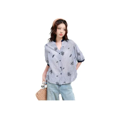 FANKUIEN Темно-синие женские рубашки