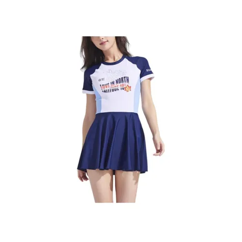 ZOKE One Piece Купальник Женские Синий Белый