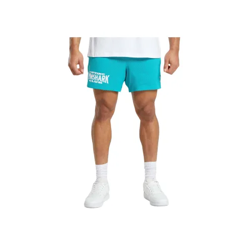 GYMSHARK Подъемный Клуб Сетка 5' Шорты Повседневные шорты Мужской Циановый