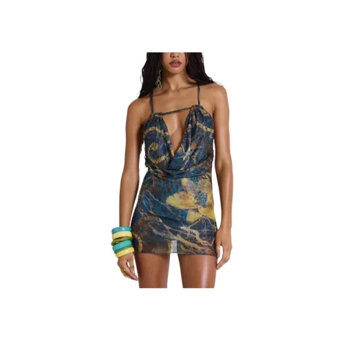 Jaded London Slip Платье Женское Сине-зеленое