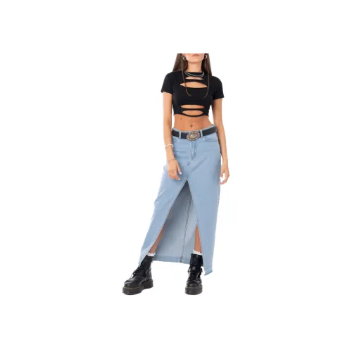 Edikted Denim Long Skirt Women's