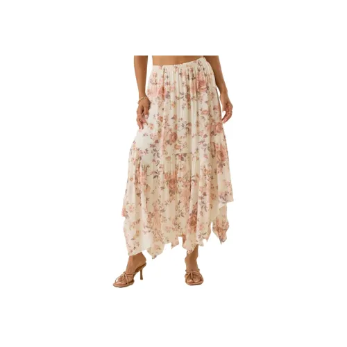 ALTAR'D STATE McKenzie Цветочный Maxi Юбка Повседневный Длинный Юбка Женские