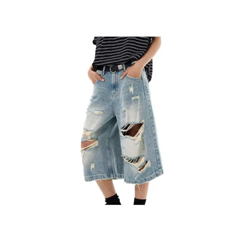 YEARNED Светло-синие унисекс джинсовые шорты