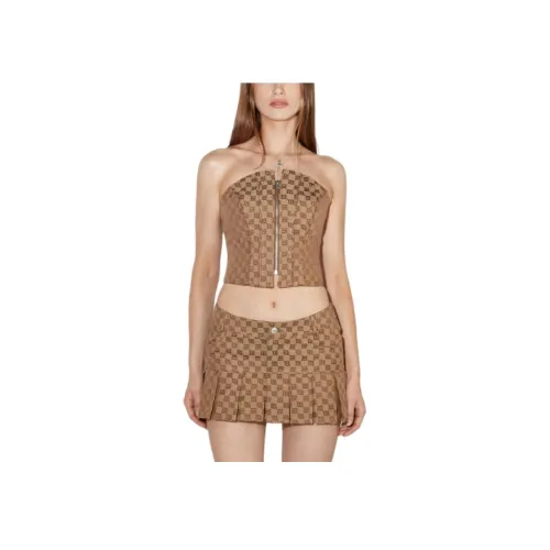 Misbhv Без бретелей Топ Женский Коричневый