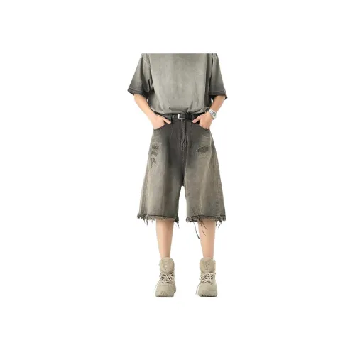 KVIV Черные Мужские Джинсовые Шорты