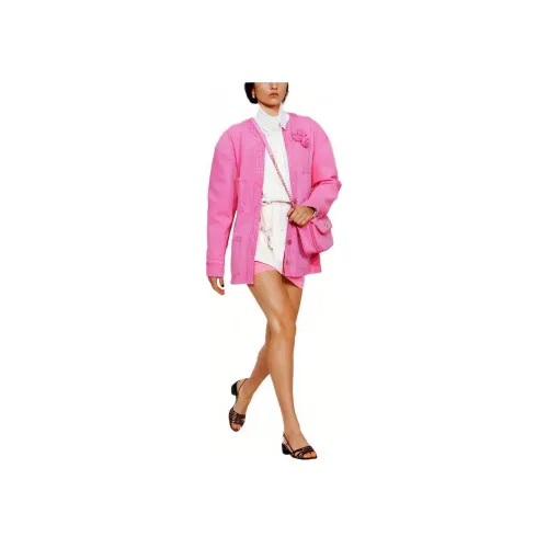 CHANEL Denim Jacket Women's Pink
