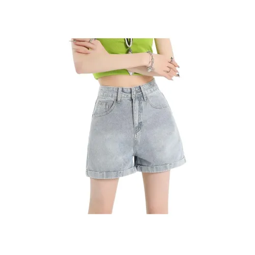 Shuhao Bai Джинсовые шорты Женские Светло-синие