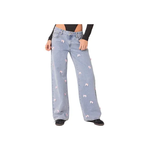 Edikted Lucille Low Шаговый шов Сатин Effect Арочный Джинсы Женские