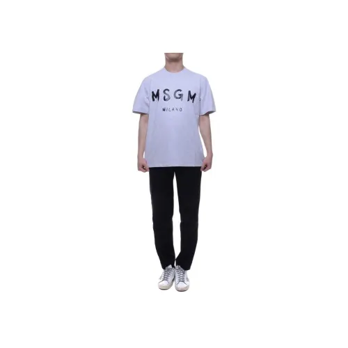 MSGM Серый Мужской T-Рубашки