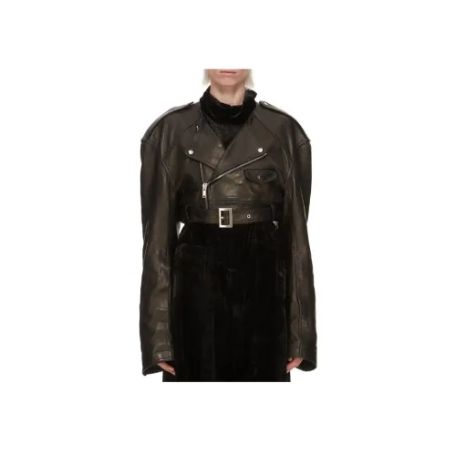 RICK OWENS Черные Женские Кожаные Куртки