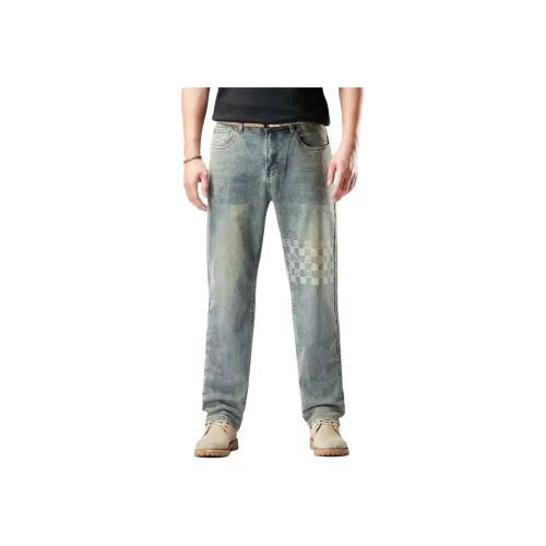 CHAORENBANG Винтажные синие мужские джинсы