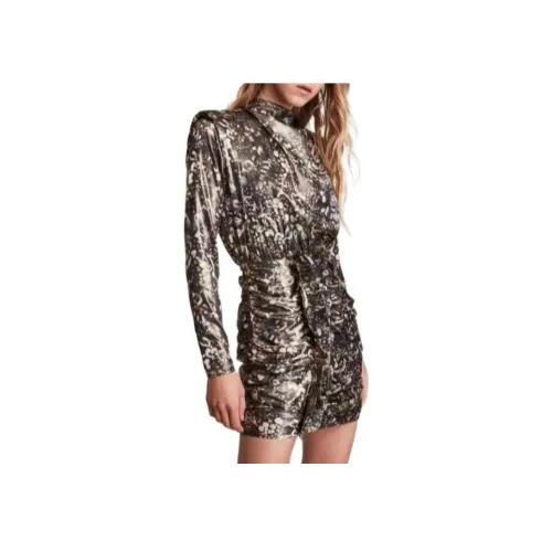 ALLSAINTS Длинное платье с длинными рукавами женское многоцветное