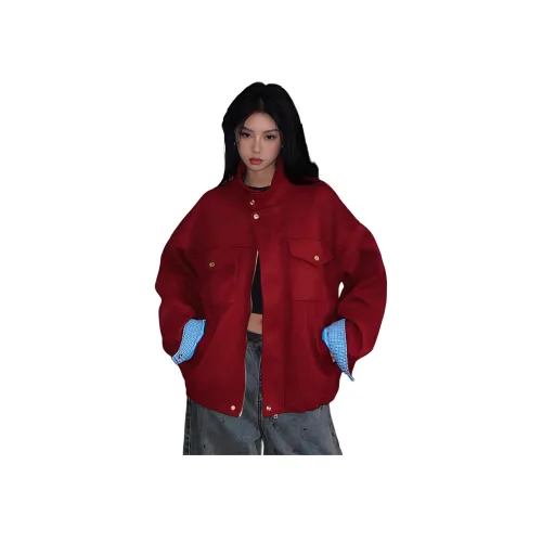 NEVER RULE Red Unisex Jackets NEVER RULE Красный Унисекс Куртки