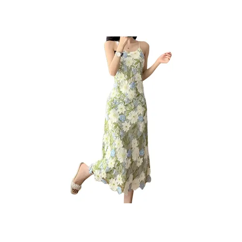 ETSE Вышивка Платье-камзол Женские Слиплатья