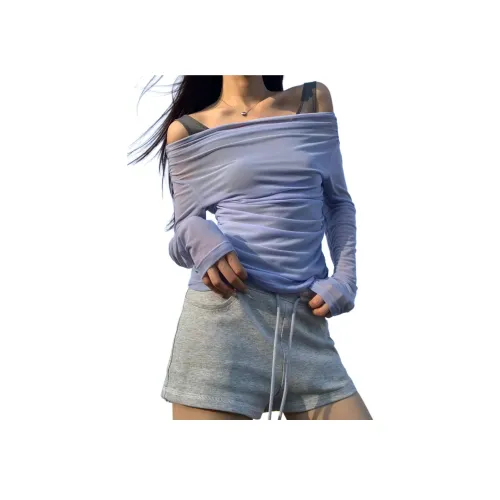 Wbwq Фиолетовый & Кофе Женские T-рубашки