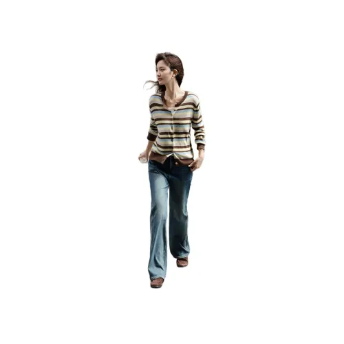 Dme Коричнево-желтый Женский Трикотаж