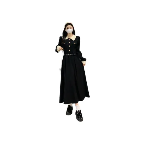 EIDOLON GRAIN Длинное платье с длинными рукавами женское