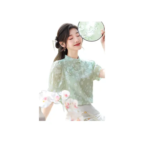 Like The Age Of Water Лето Рубашка Стандартная Женская Зеленая