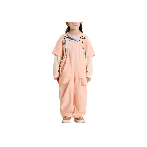Детский возраст 3-7 лет Woobaby SS25 Комбинезоны Персиково-розовый