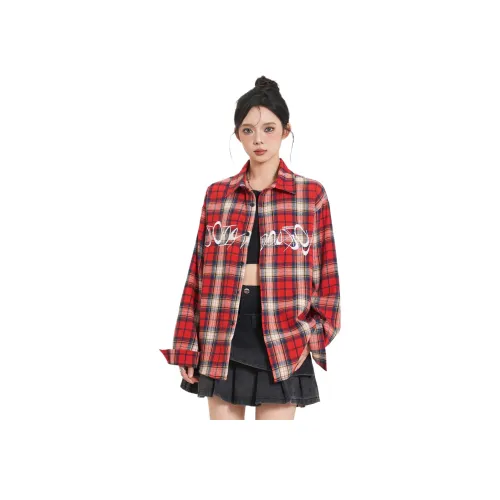 NEVER RULE Red Unisex Shirt NEVER RULE Красный Унисекс Рубашка