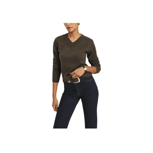 REFORMATION Dulce кашемировый свитер с V-образным вырезом кашемировый свитер женский цвет ореховый коричневый