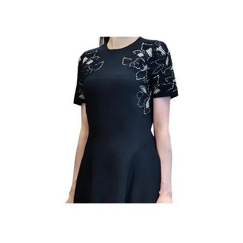Alexander McQueen Black Женские Короткие Платья с Рукавами