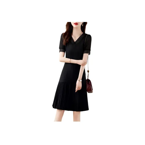 XWI Black Женские Короткие Платья с Рукавами