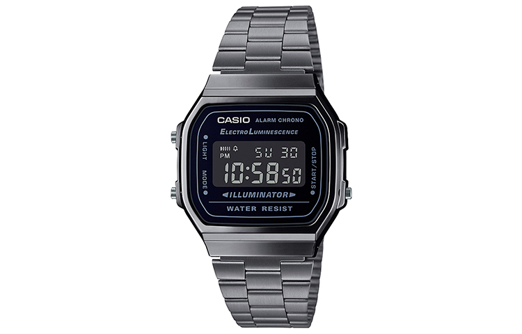 CASIO VINTAGE A168 The Matrix Quartz Movement Stainless Steel Strap Watch Men's Watches Bl