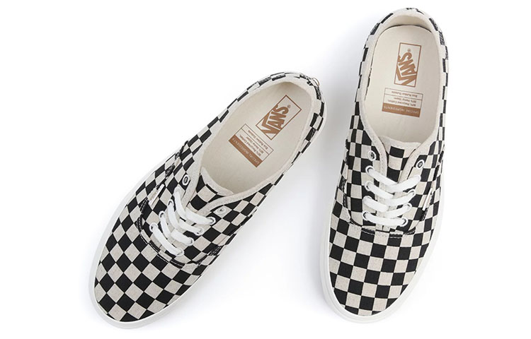 Vans Аутентичный Холст Низкие Кроссовки для скейтбординга Износостойкие и Легкие Унисекс Черно-Белые — фото 5