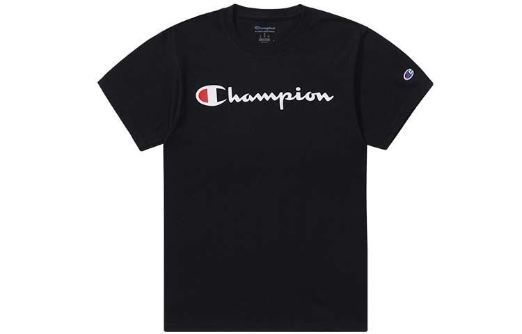Champion T-Shirt Американская версия Унисекс Черный — фото 1