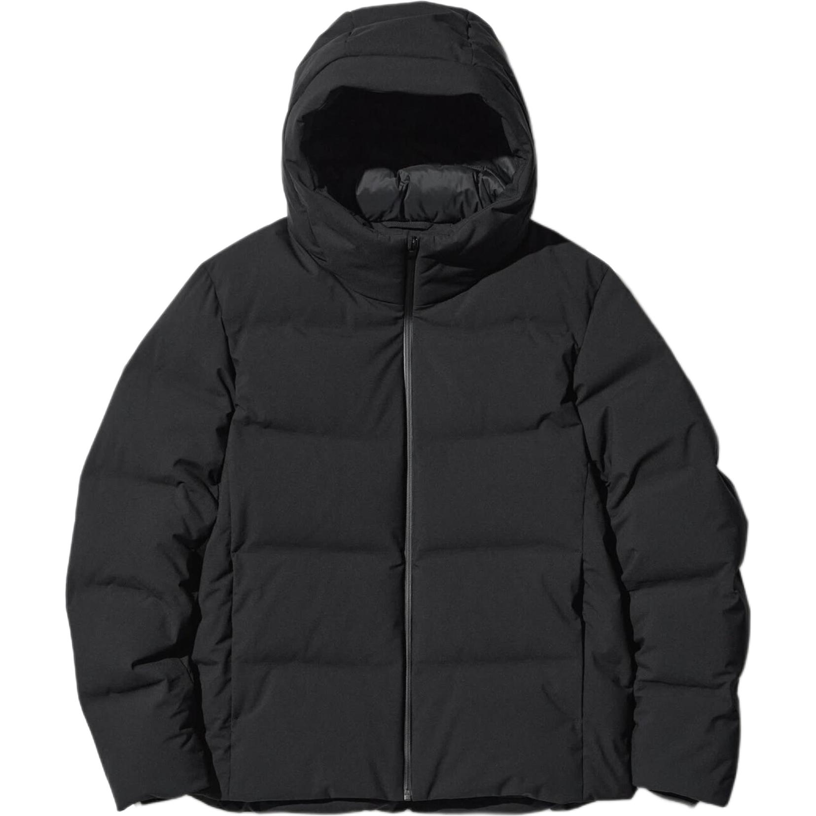 UNIQLO Down Jackets Men's Black Hooded Moderate Other