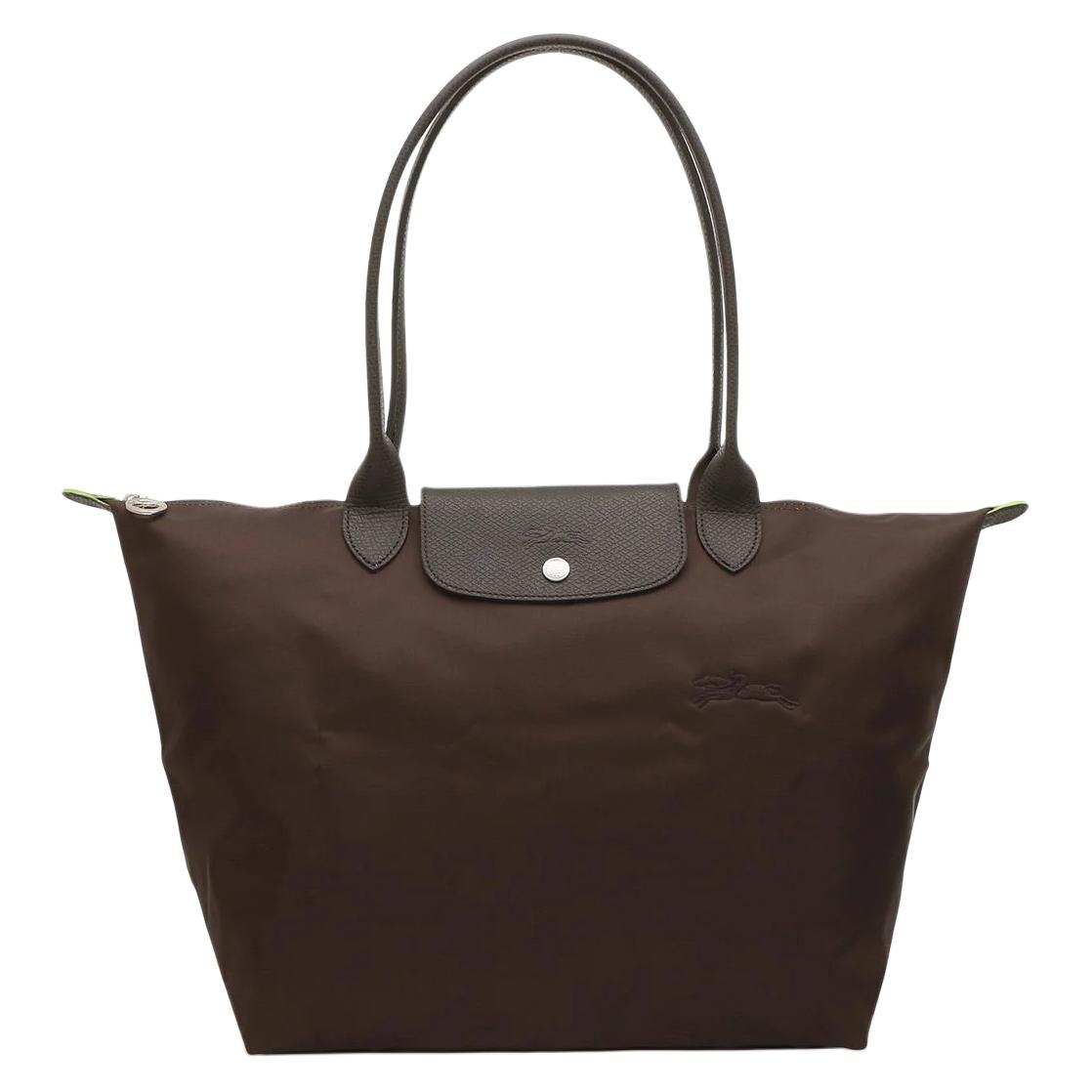 LONGCHAMP Le Pliage Green Nylon Handbag, Shoulder Bag Women's Mocha