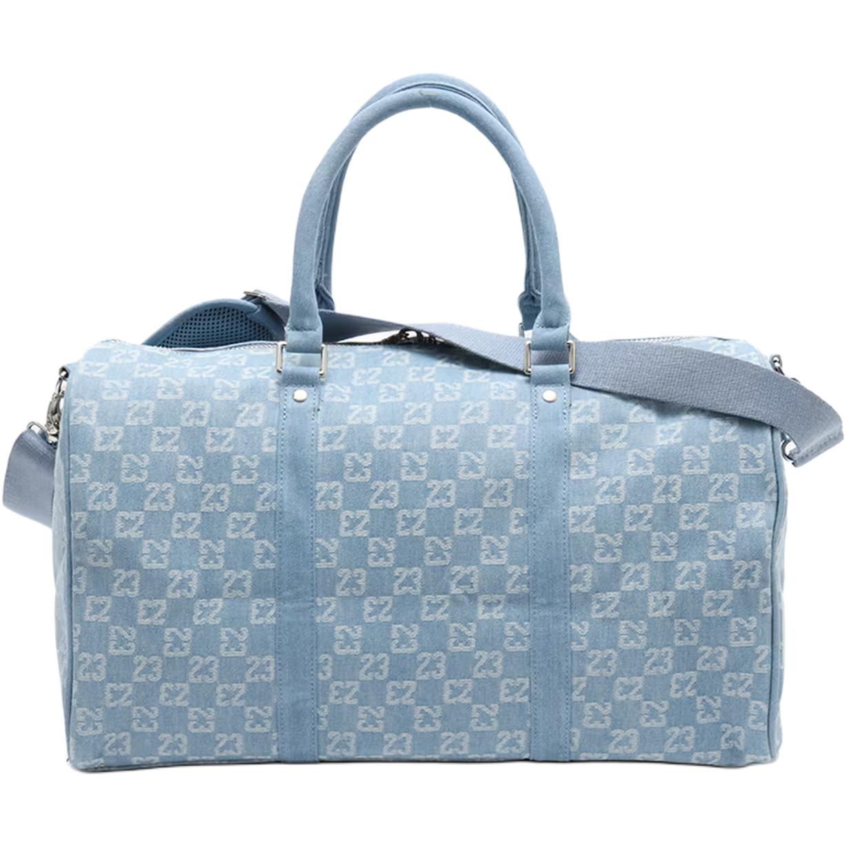 Jordan Monogram 25L с принтом логотипа бренда, денимовая дорожная сумка, унисекс, фиолетовый — фото 5