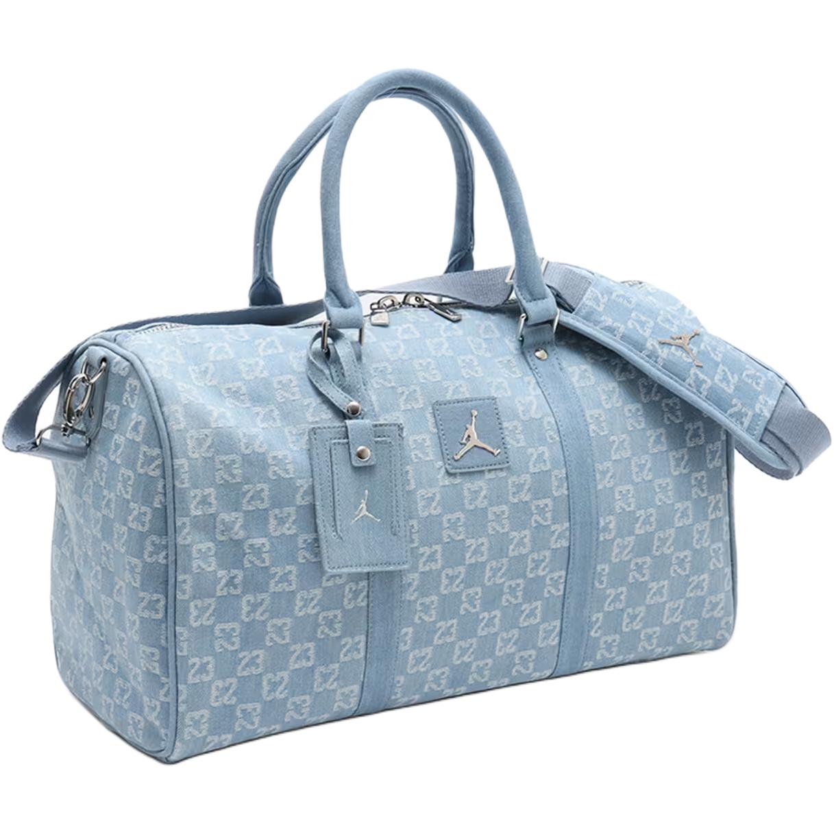 Jordan Monogram 25L с принтом логотипа бренда, денимовая дорожная сумка, унисекс, фиолетовый — фото 2