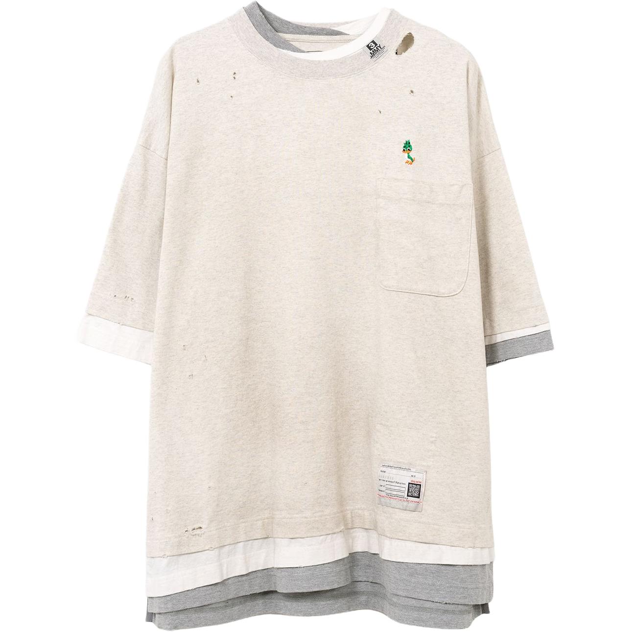 Maison Mihara Yasuhiro FW25 Тройная Отделение T Рубашка T Рубашка Мужская - A15TS641-WHITE
