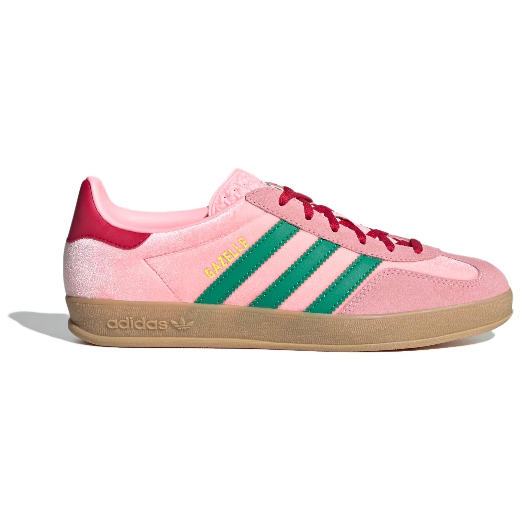 Adidas Originals GAZELLE INDOOR Low Топ Скейтборд Кроссовки Женские Розовый Зеленый — фото 2